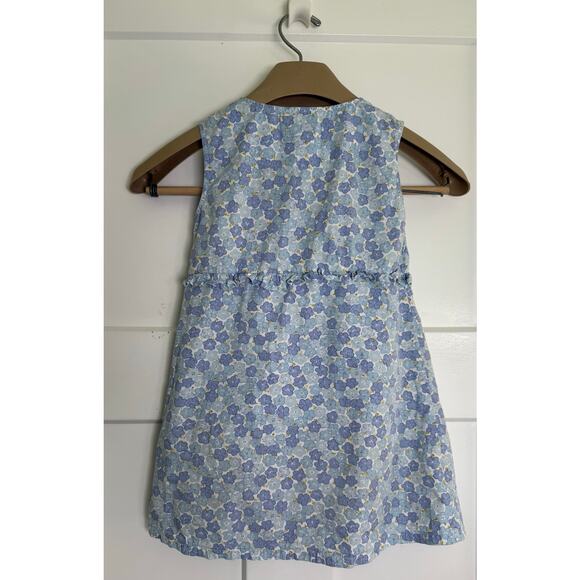 Laura Ashley Dress Wrap Style Floral Blue Girls Size‎ 6 Years Cotton - Picture 2 of 8